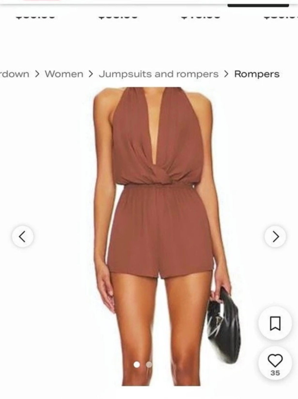 superdown Women'Small Brown-romper Size Small